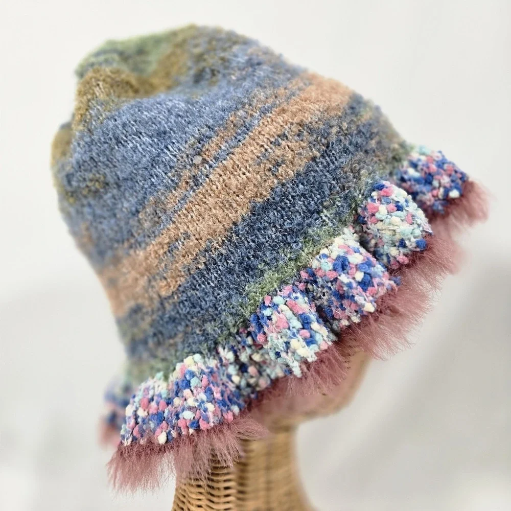 Knit Fuzzy Spring Stretchy Bucket Hat